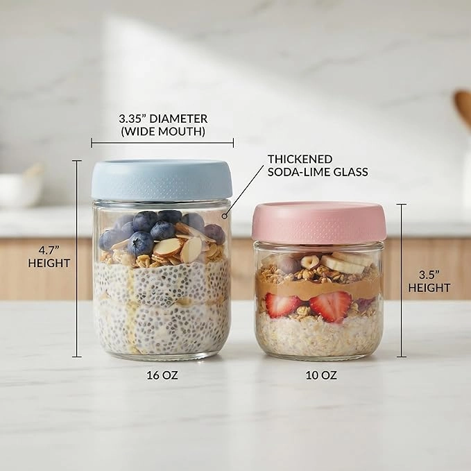 Glass Overnight Oats Jar Set - Image 3