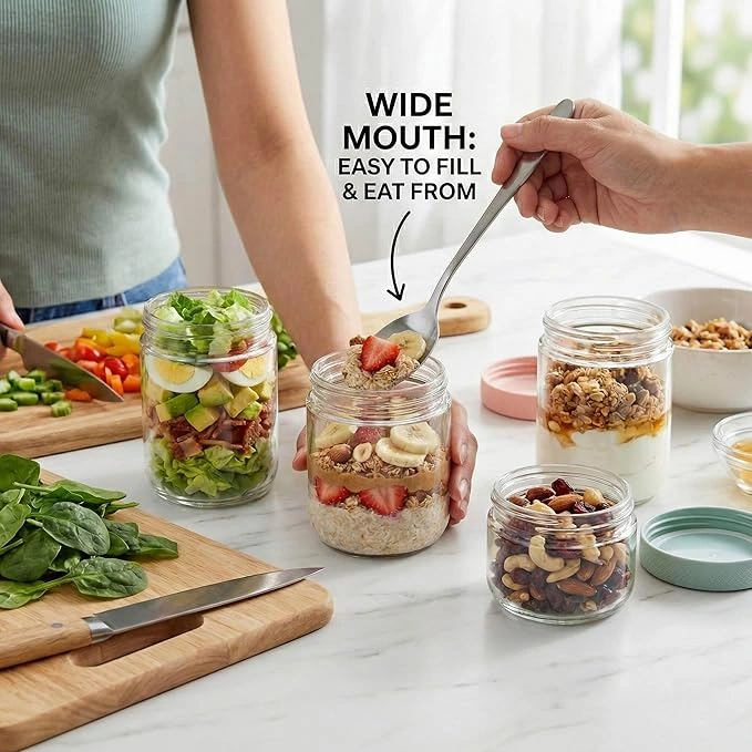 Glass Overnight Oats Jar Set - Image 4